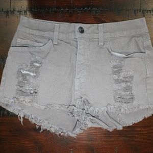 O2 Denim High Rise Gray Jean Shorts
